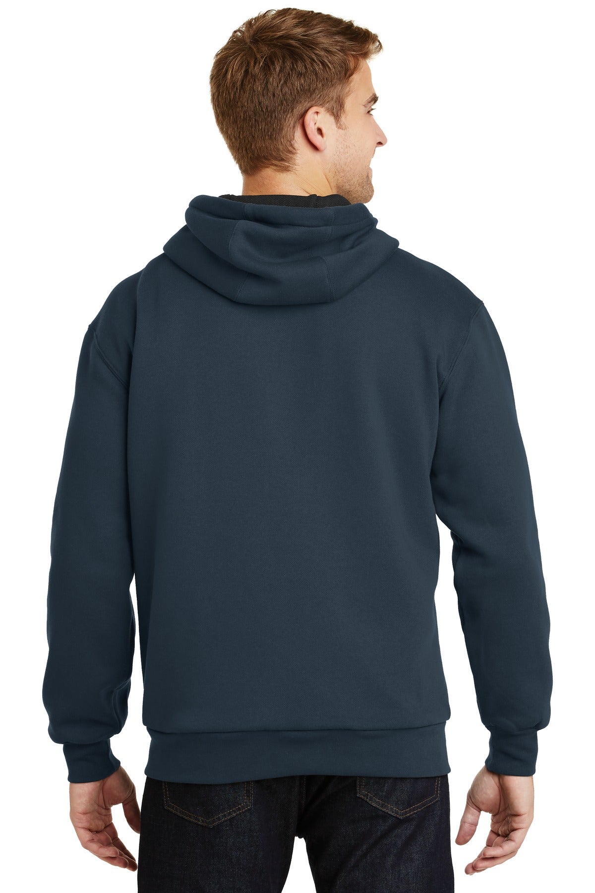 CornerStone - Heavyweight Full-Zip Hooded Sweatshirt with Thermal Lining - Navy