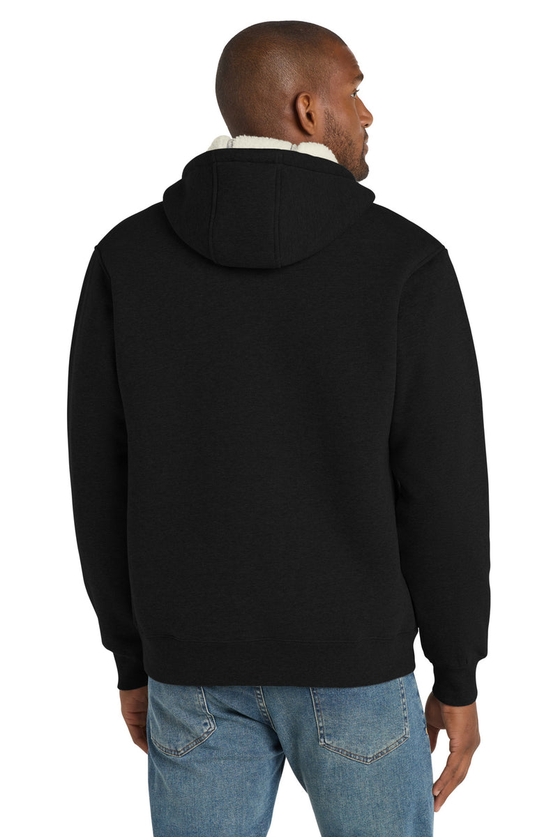CornerStone Heavyweight Sherpa-Lined Hooded Fleece Jacket - Black