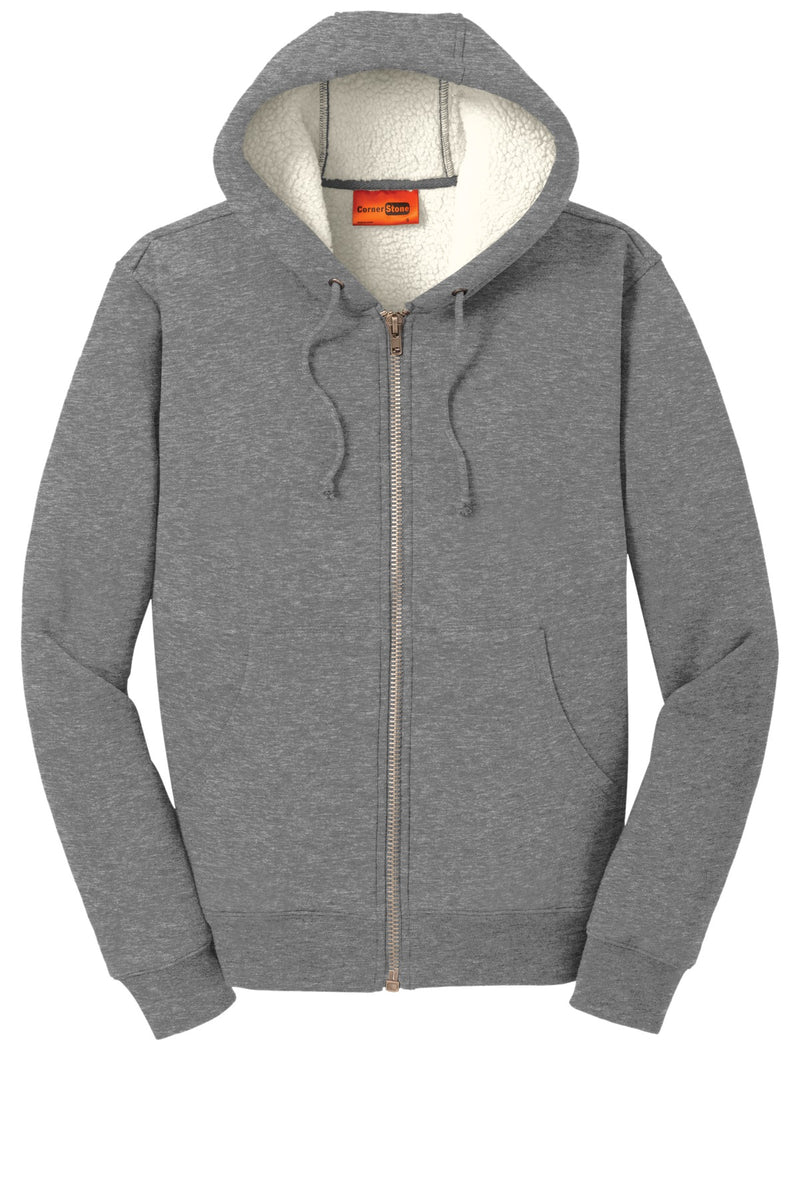 CornerStone Heavyweight Sherpa-Lined Hooded Fleece Jacket - Grey