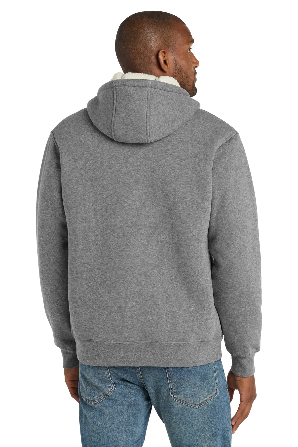 CornerStone Heavyweight Sherpa-Lined Hooded Fleece Jacket - Grey