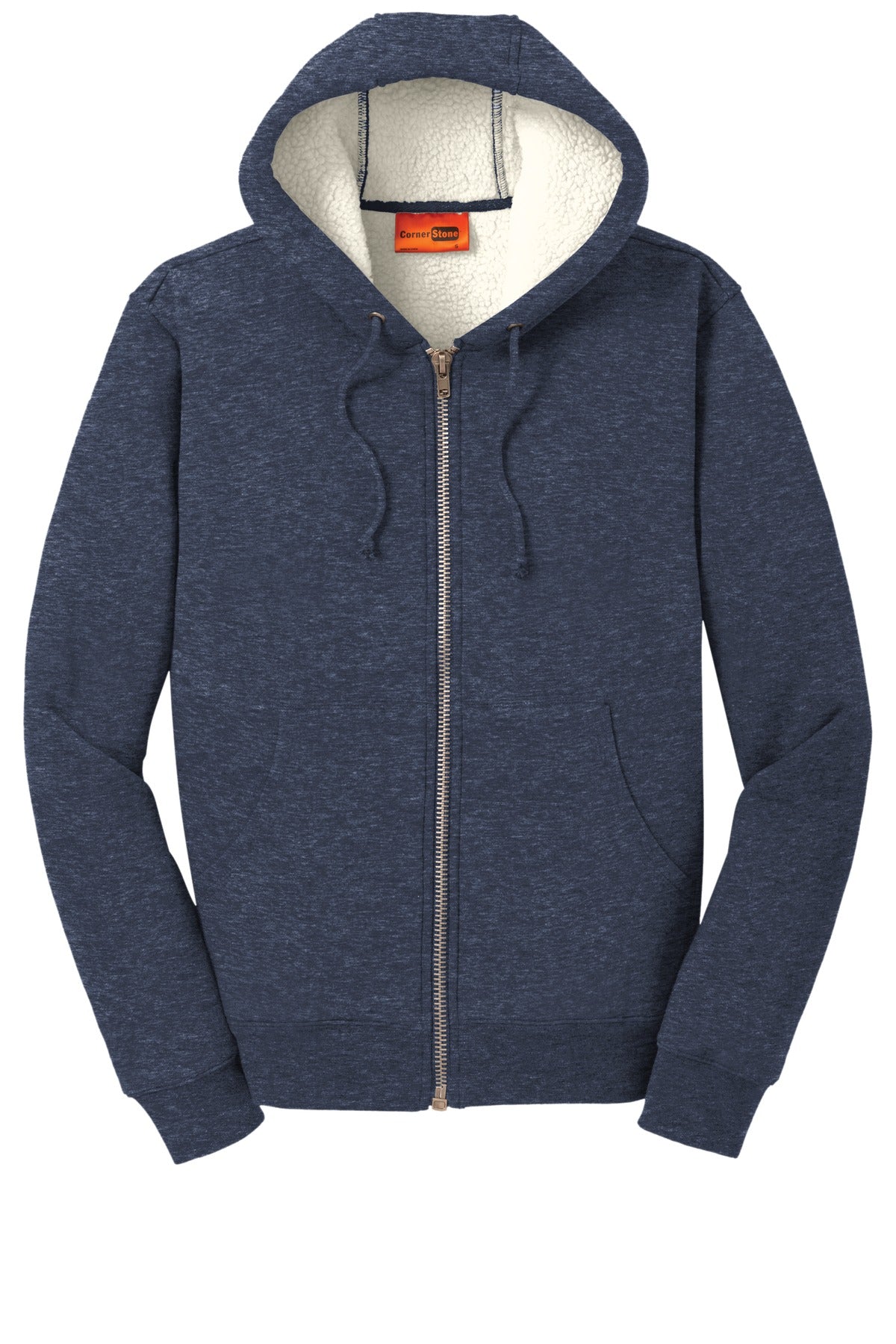 CornerStone Heavyweight Sherpa-Lined Hooded Fleece Jacket - Navy