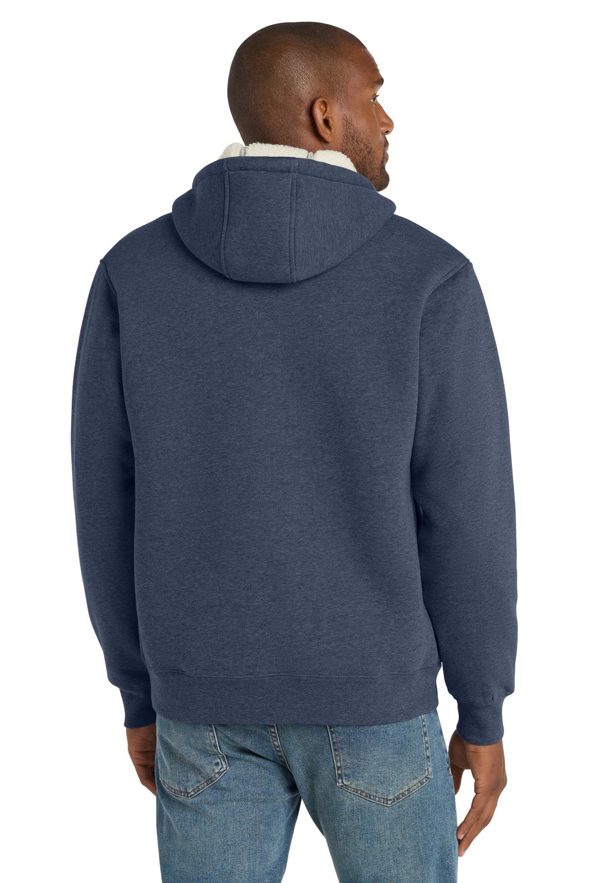 CornerStone Heavyweight Sherpa-Lined Hooded Fleece Jacket - Navy
