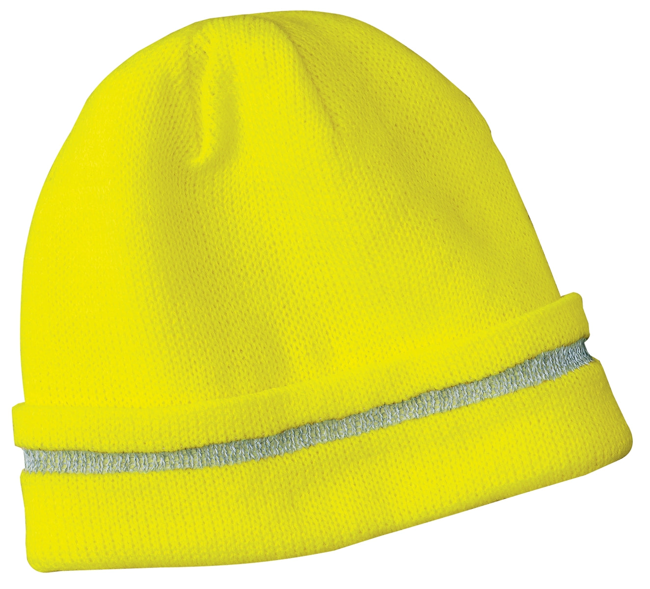 CornerStone - Enhanced Visibility Beanie with Reflective Stripe - Safety Yellow/ Reflective