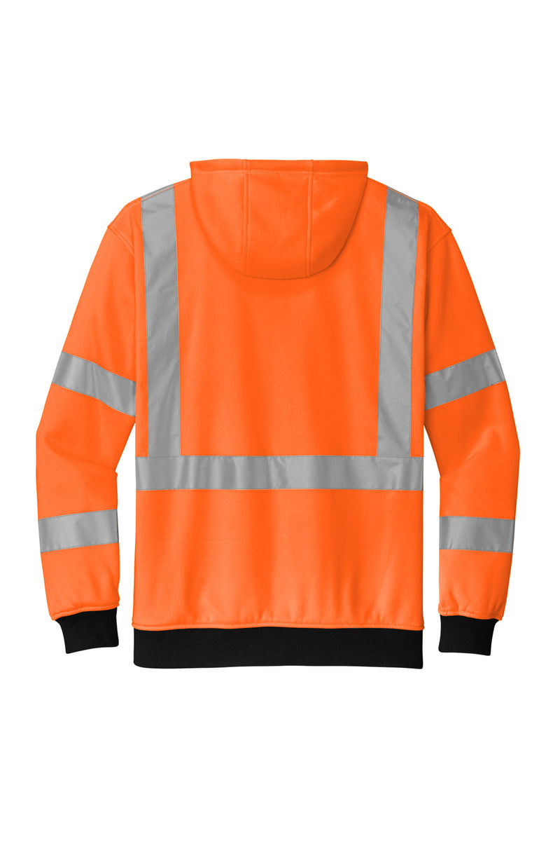 CornerStone A107 Class 3 Heavy-Duty Fleece Full-Zip Hoodie - Safety Orange