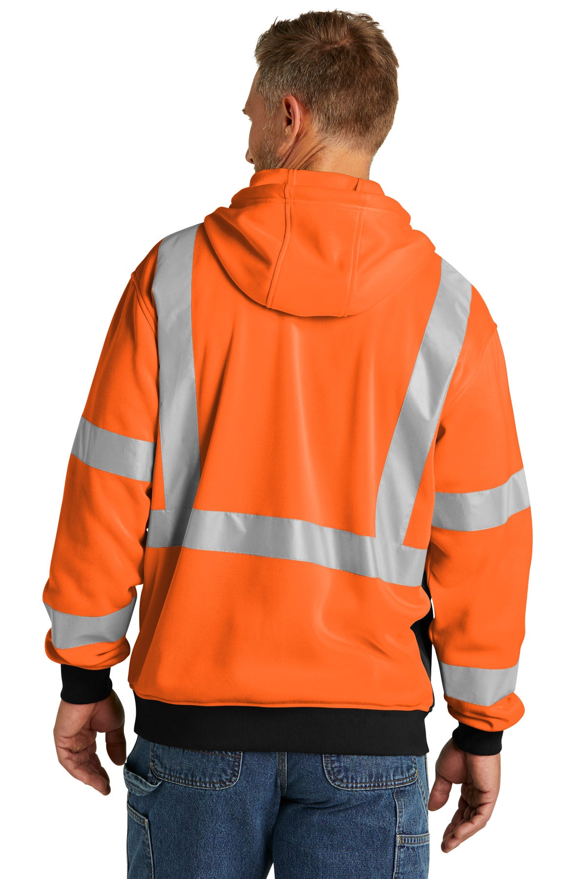 CornerStone A107 Class 3 Heavy-Duty Fleece Full-Zip Hoodie - Safety Orange