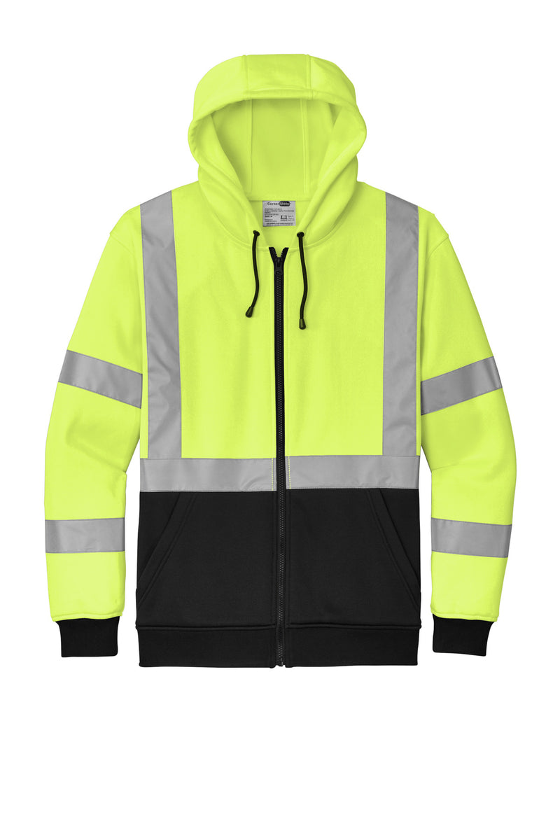 CornerStone A107 Class 3 Heavy-Duty Fleece Full-Zip Hoodie - Safety Yellow