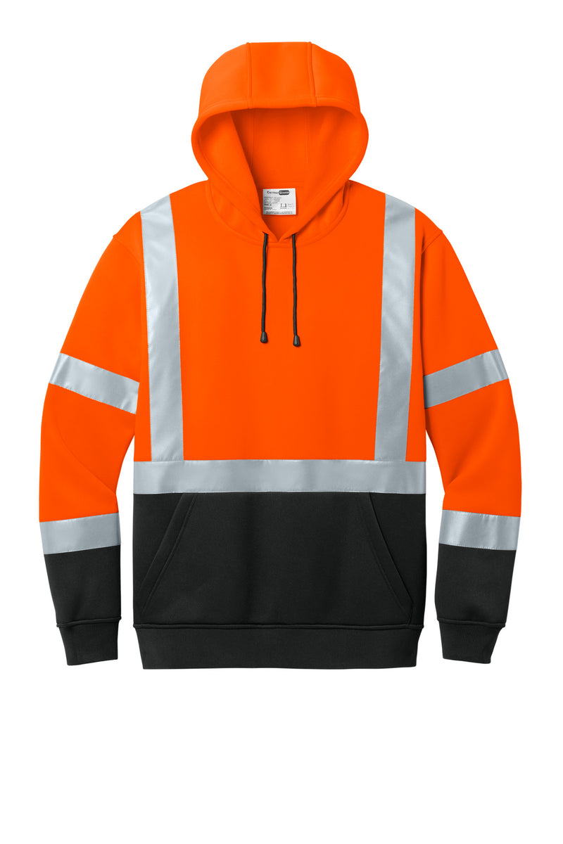 CornerStone ANSI 107 Class 3 Heavy-Duty Fleece Pullover Hoodie - Safety Orange