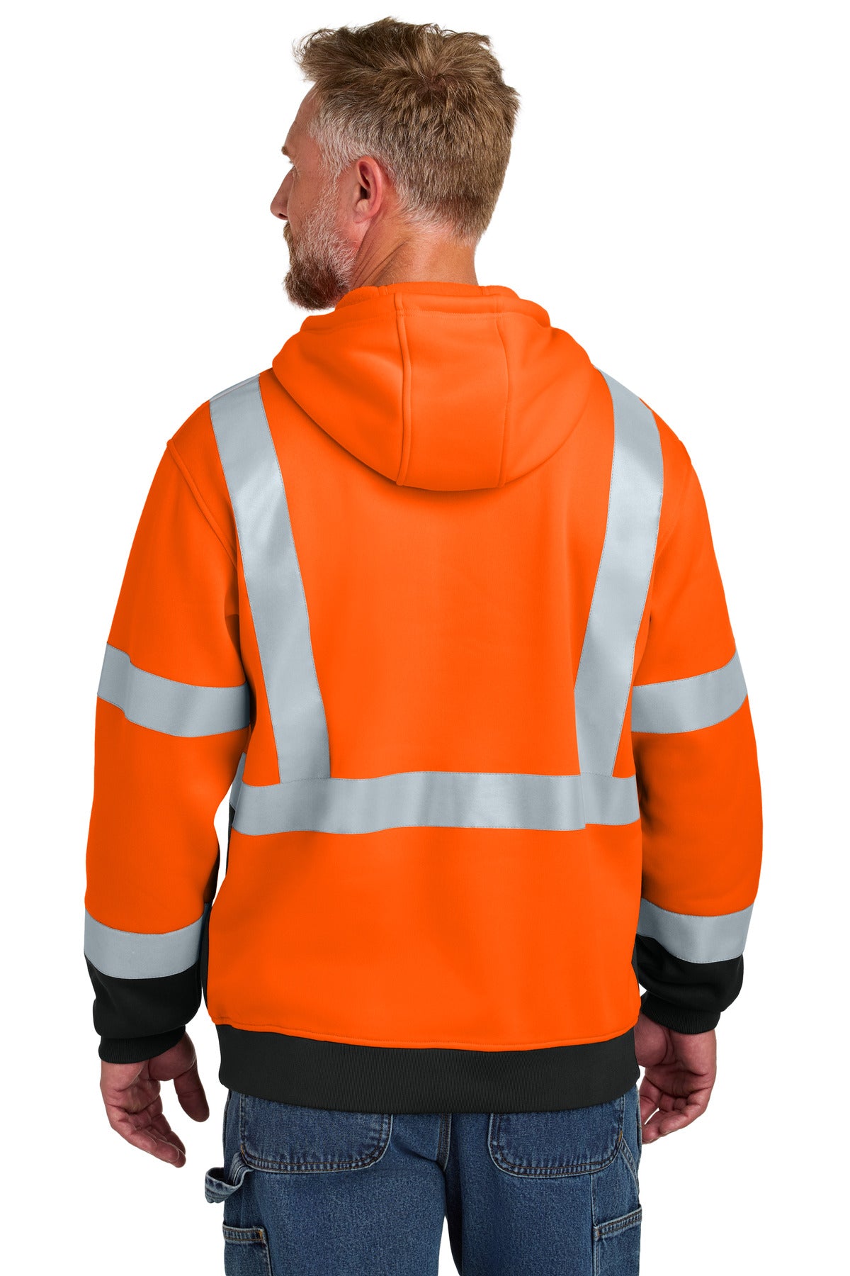 CornerStone ANSI 107 Class 3 Heavy-Duty Fleece Pullover Hoodie - Safety Orange