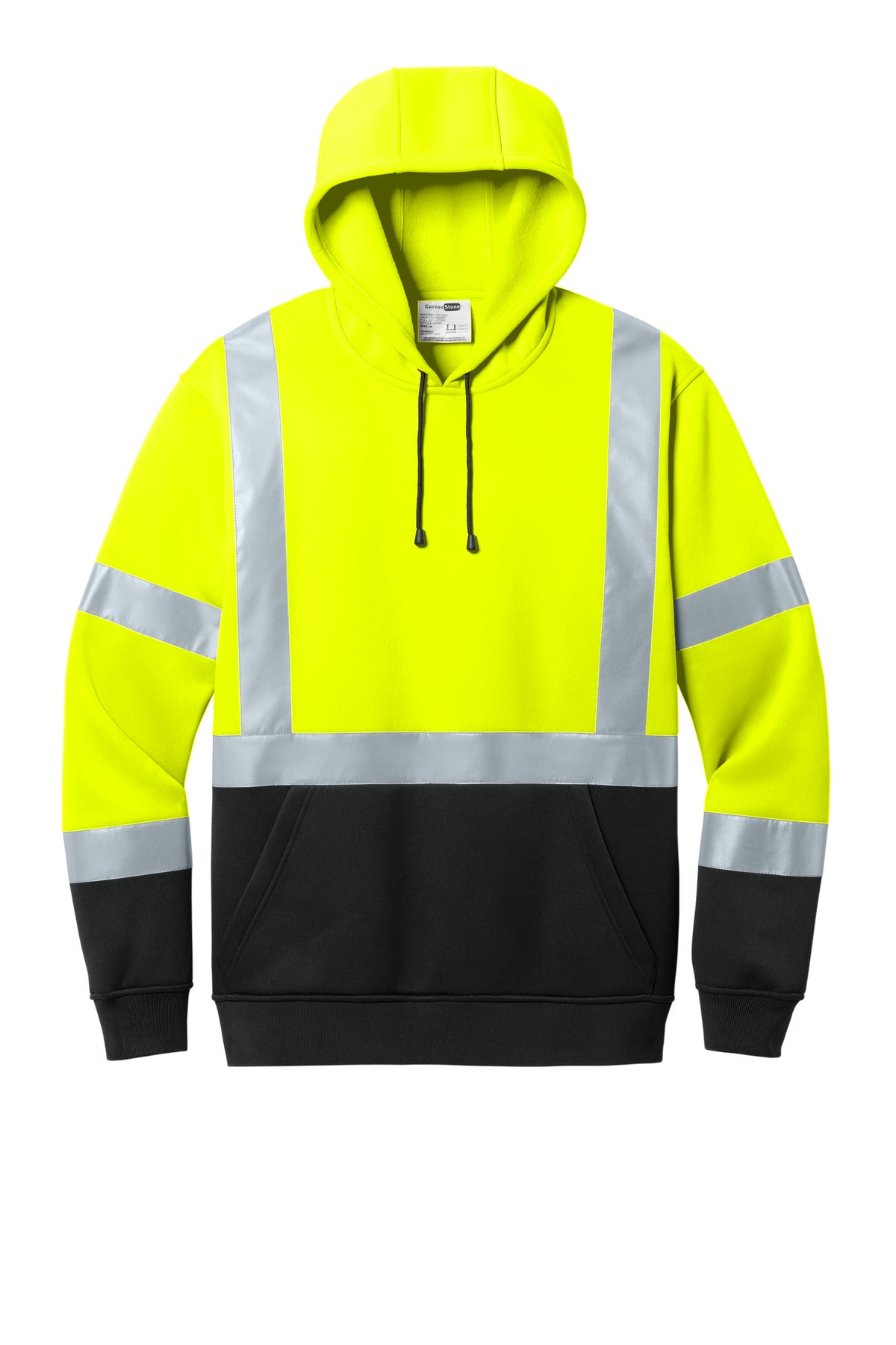 CornerStone ANSI 107 Class 3 Heavy-Duty Fleece Pullover Hoodie - Safety Yellow
