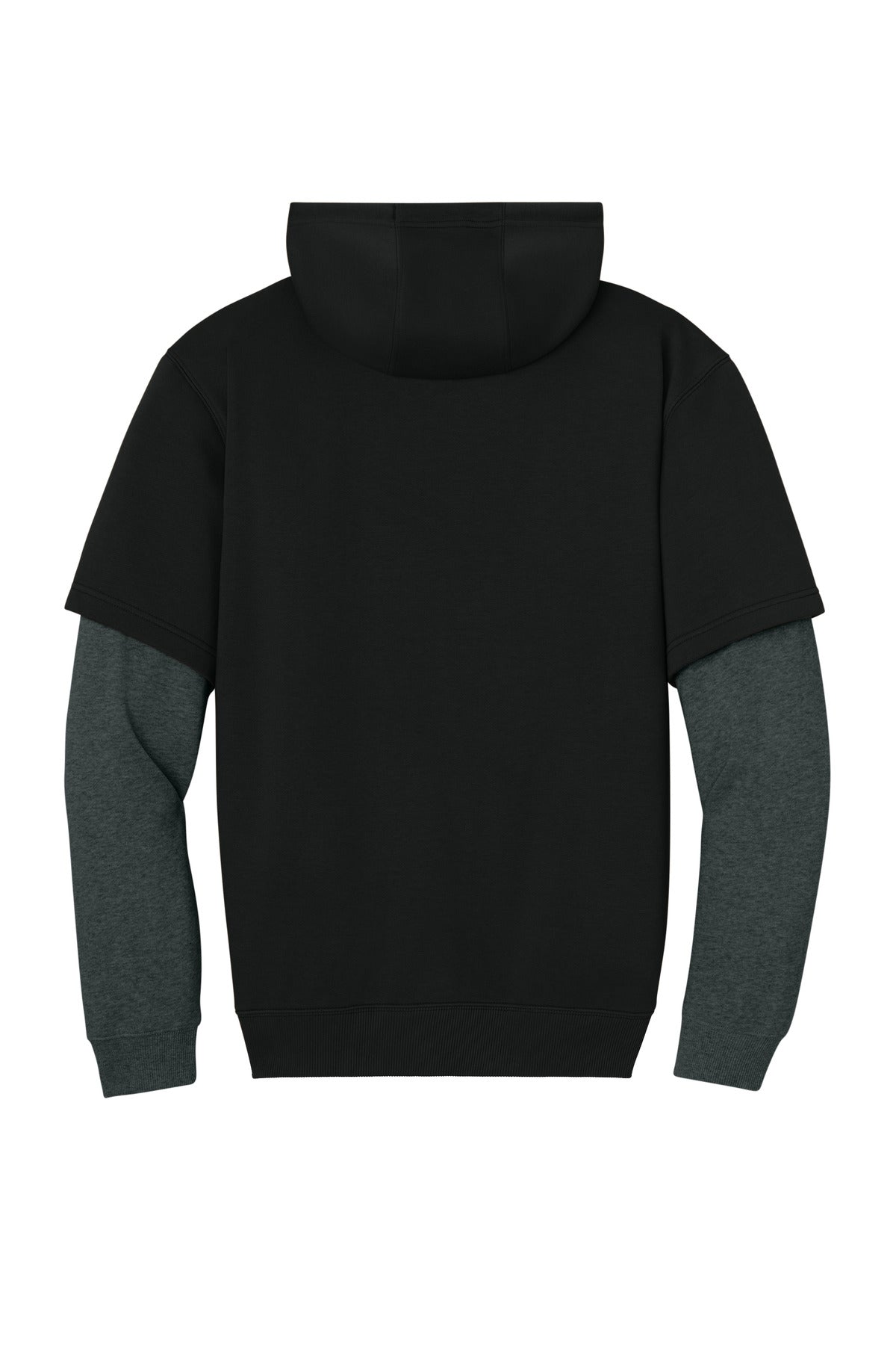 CornerStone Tough Fleece Layered Hoodie - Black/ Charcoal Heather