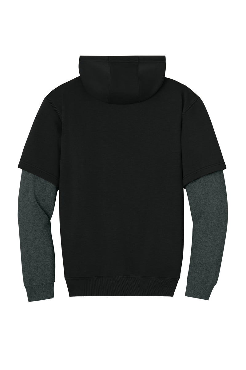 CornerStone Tough Fleece Layered Hoodie - Black/ Charcoal Heather