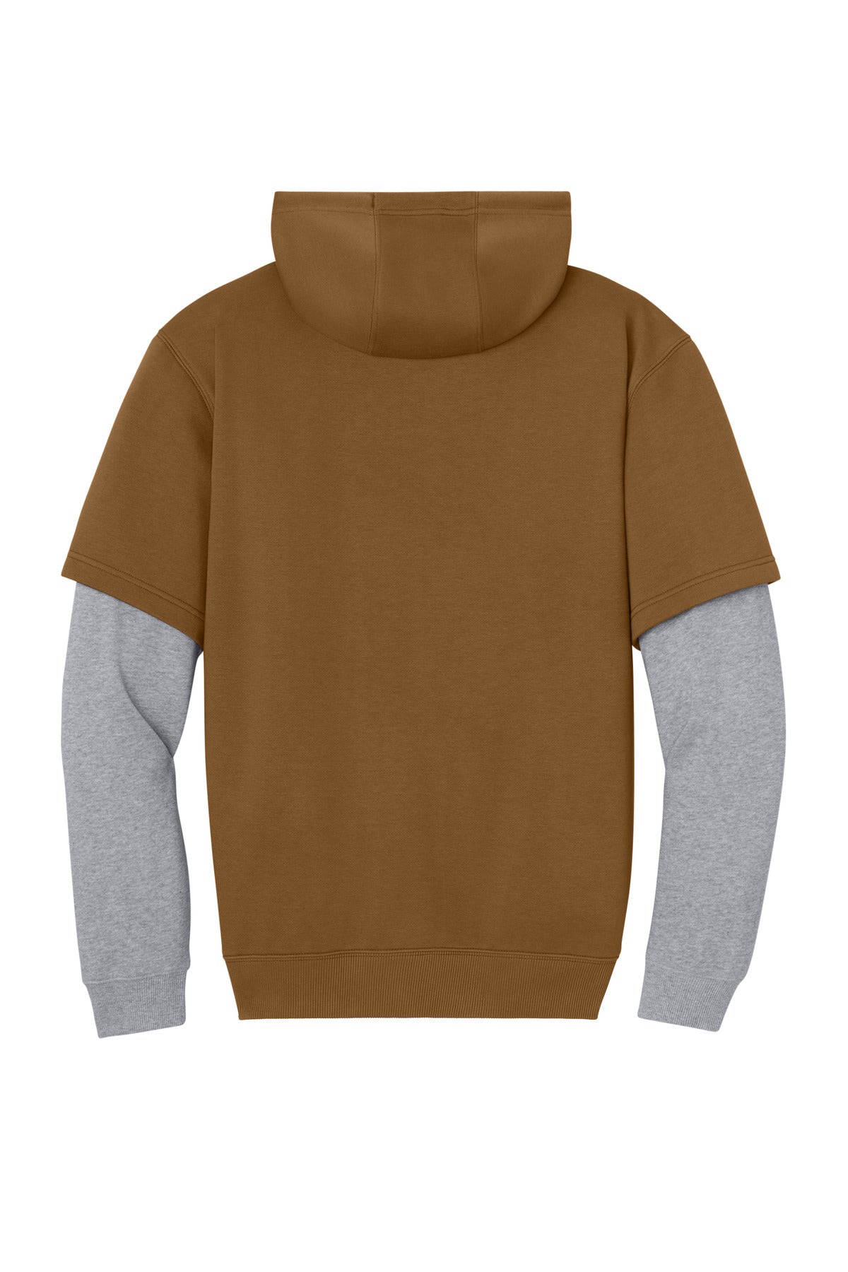 CornerStone Tough Fleece Layered Hoodie - Duck Brown/ Heather Grey