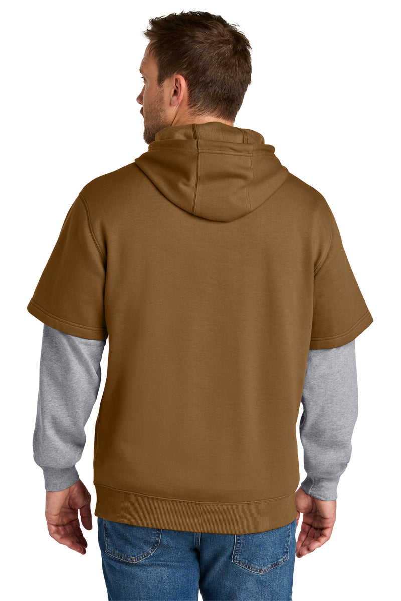 CornerStone Tough Fleece Layered Hoodie - Duck Brown/ Heather Grey