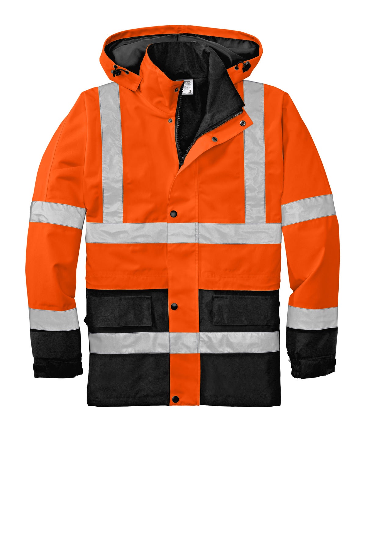 CornerStone - ANSI 107 Class 3 Waterproof Parka - Safety Orange/ Black