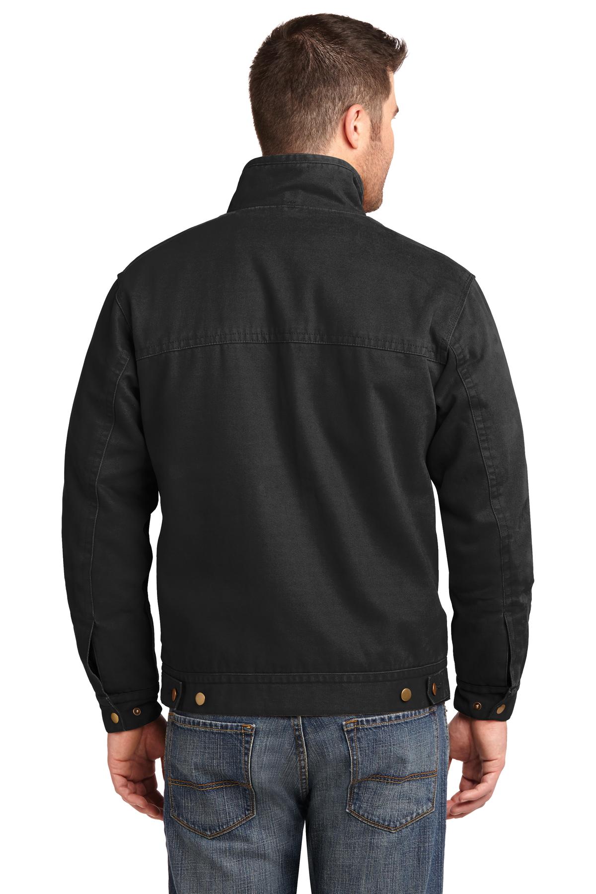 CornerStone Washed Duck Cloth Flannel-Lined Work Jacket - Black
