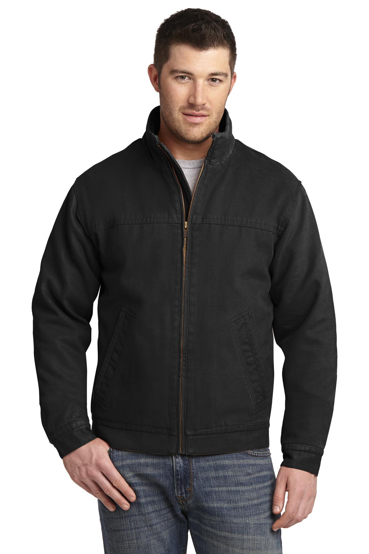 CornerStone Washed Duck Cloth Flannel-Lined Work Jacket - Black