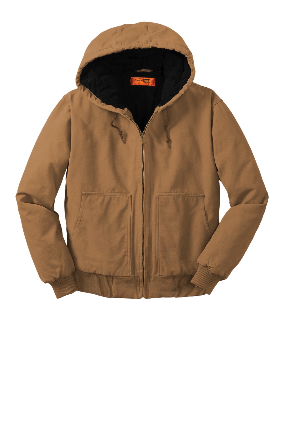 CornerStone Washed Duck Cloth Insulated Hooded Work Jacket - Duck Brown