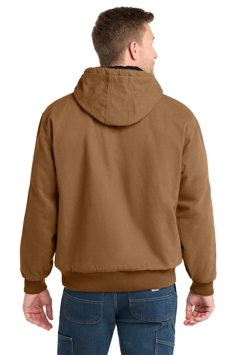 CornerStone Washed Duck Cloth Insulated Hooded Work Jacket - Duck Brown