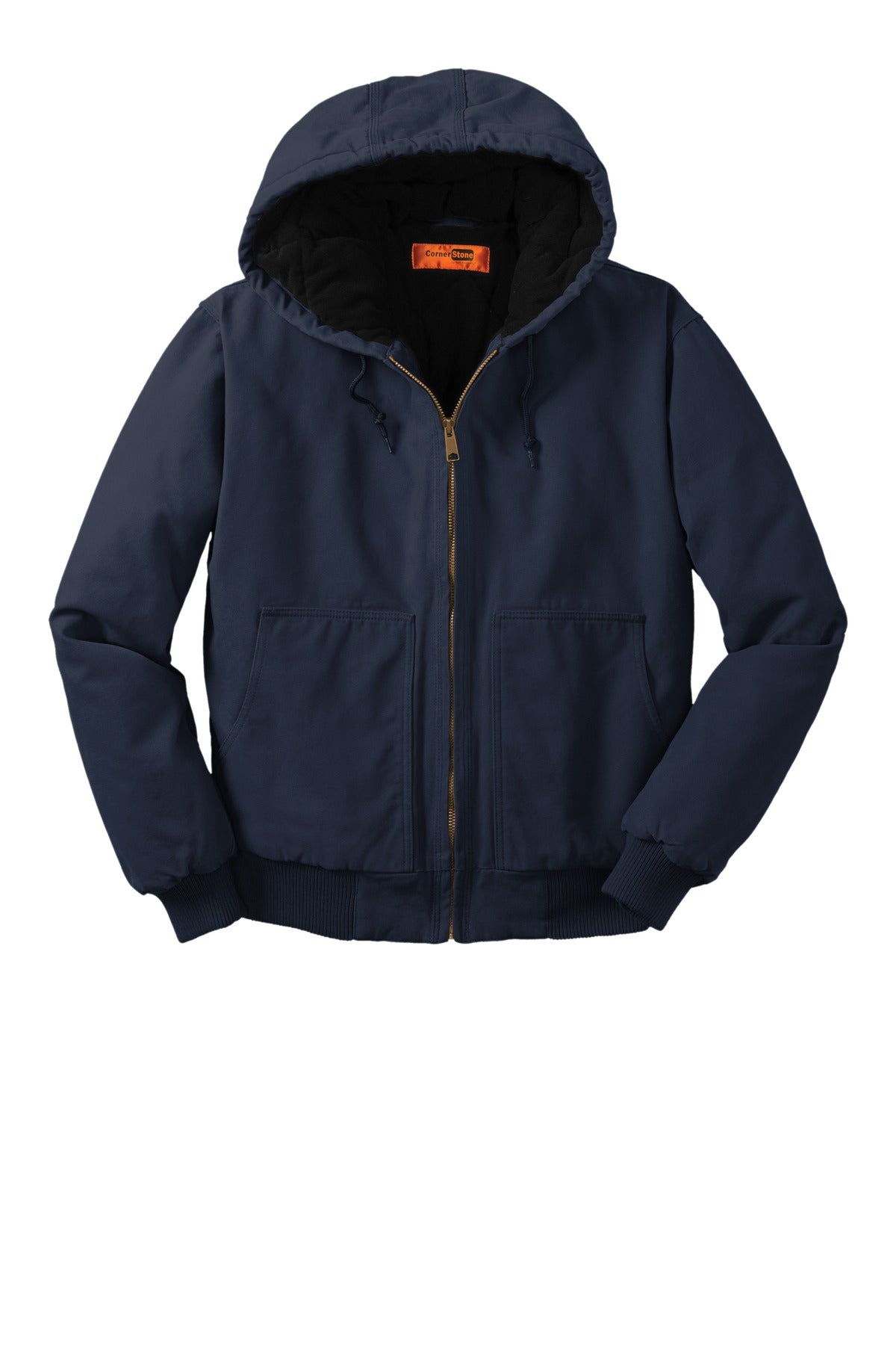 CornerStone Washed Duck Cloth Insulated Hooded Work Jacket - Navy