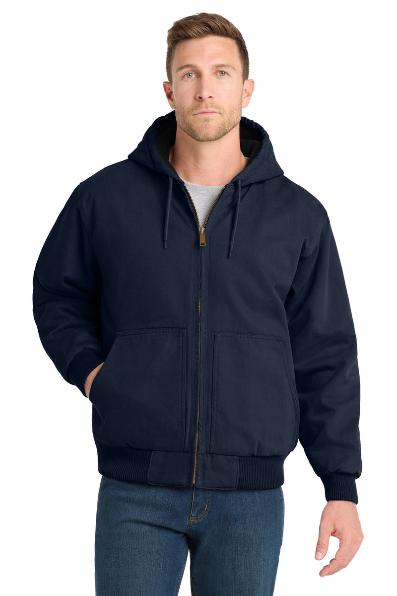 CornerStone Washed Duck Cloth Insulated Hooded Work Jacket - Navy