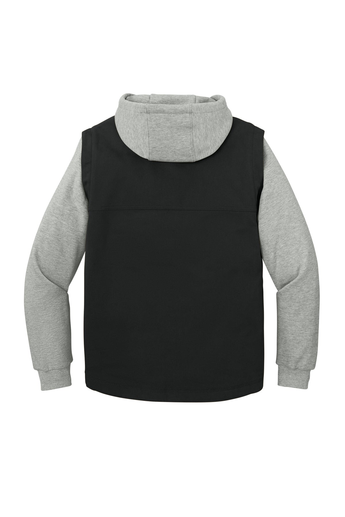 CornerStone Duck Fleece Full-Zip Hooded Jacket - Black/ Heather Grey