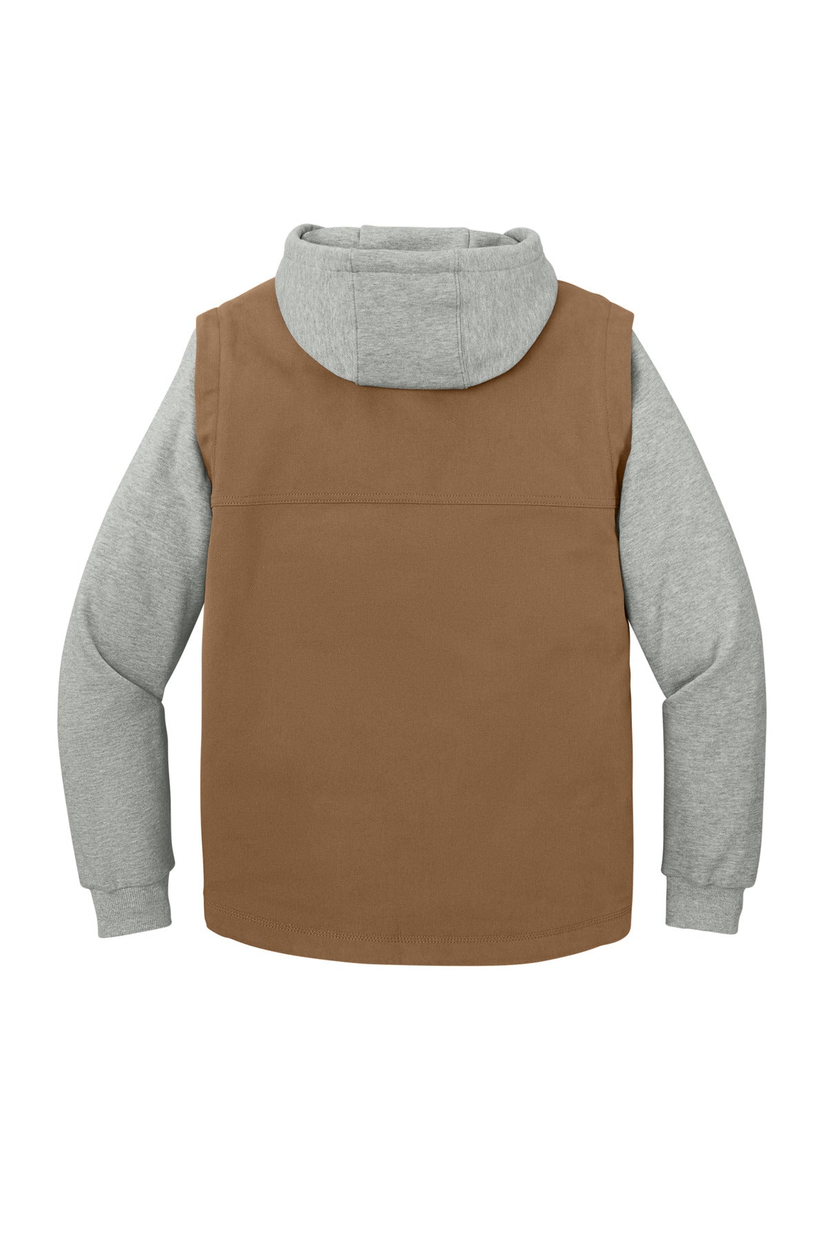 CornerStone Duck Fleece Full-Zip Hooded Jacket - Duck Brown/ Heather Grey