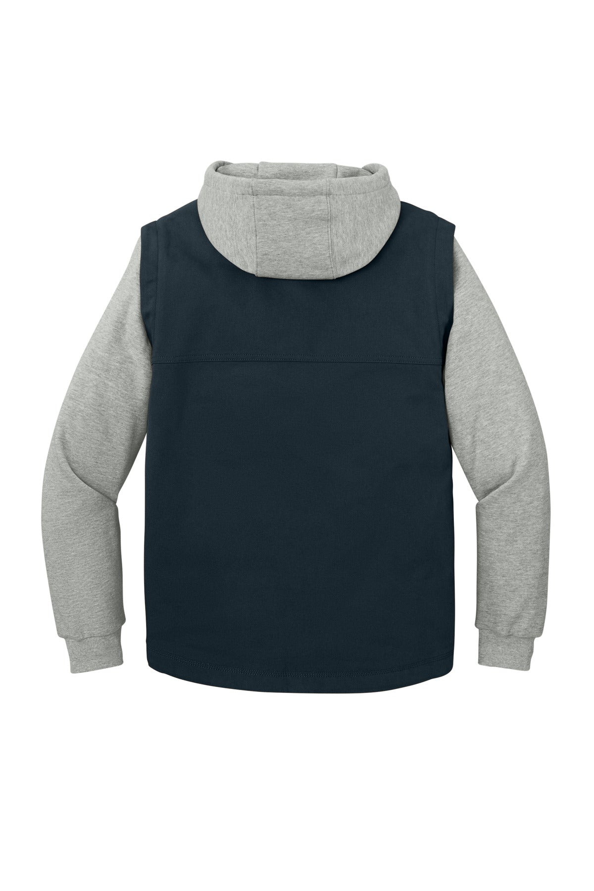 CornerStone Duck Fleece Full-Zip Hooded Jacket - Navy/ Heather Grey