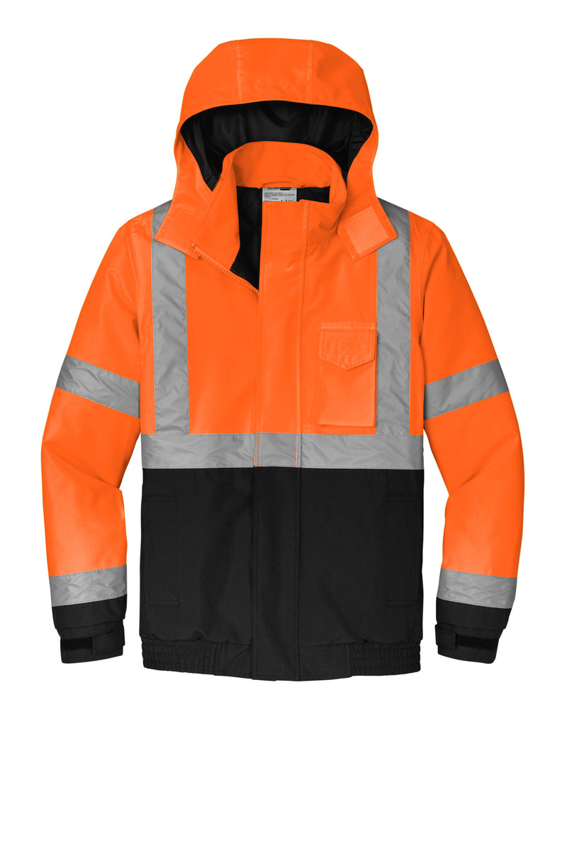 CornerStone ANSI 107 Class 3 Economy Waterproof Insulated Bomber Jacket - Safety Orange