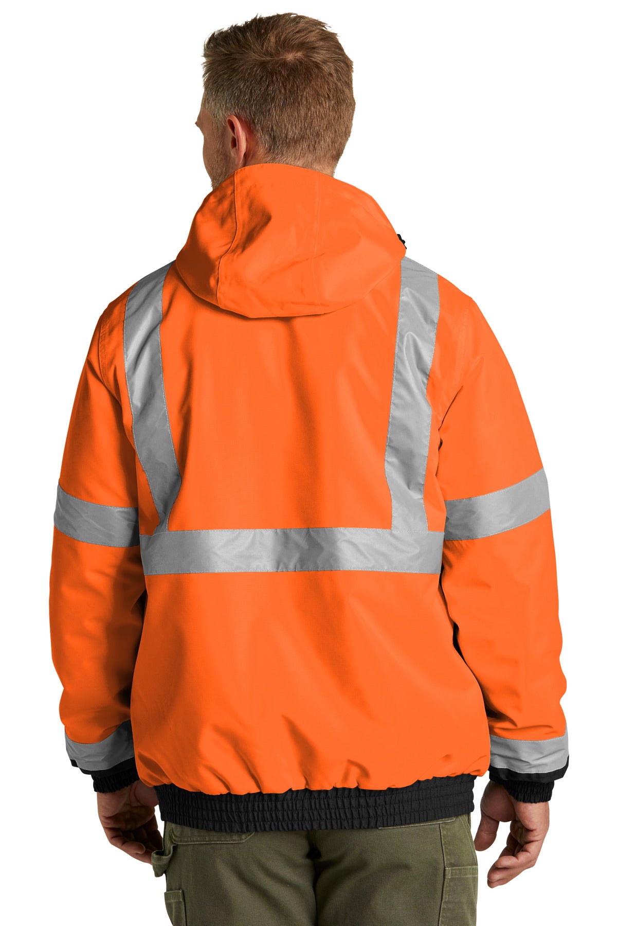 CornerStone ANSI 107 Class 3 Economy Waterproof Insulated Bomber Jacket - Safety Orange