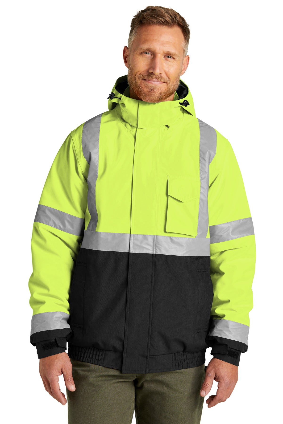 CornerStone ANSI 107 Class 3 Economy Waterproof Insulated Bomber Jacket - Safety Yellow