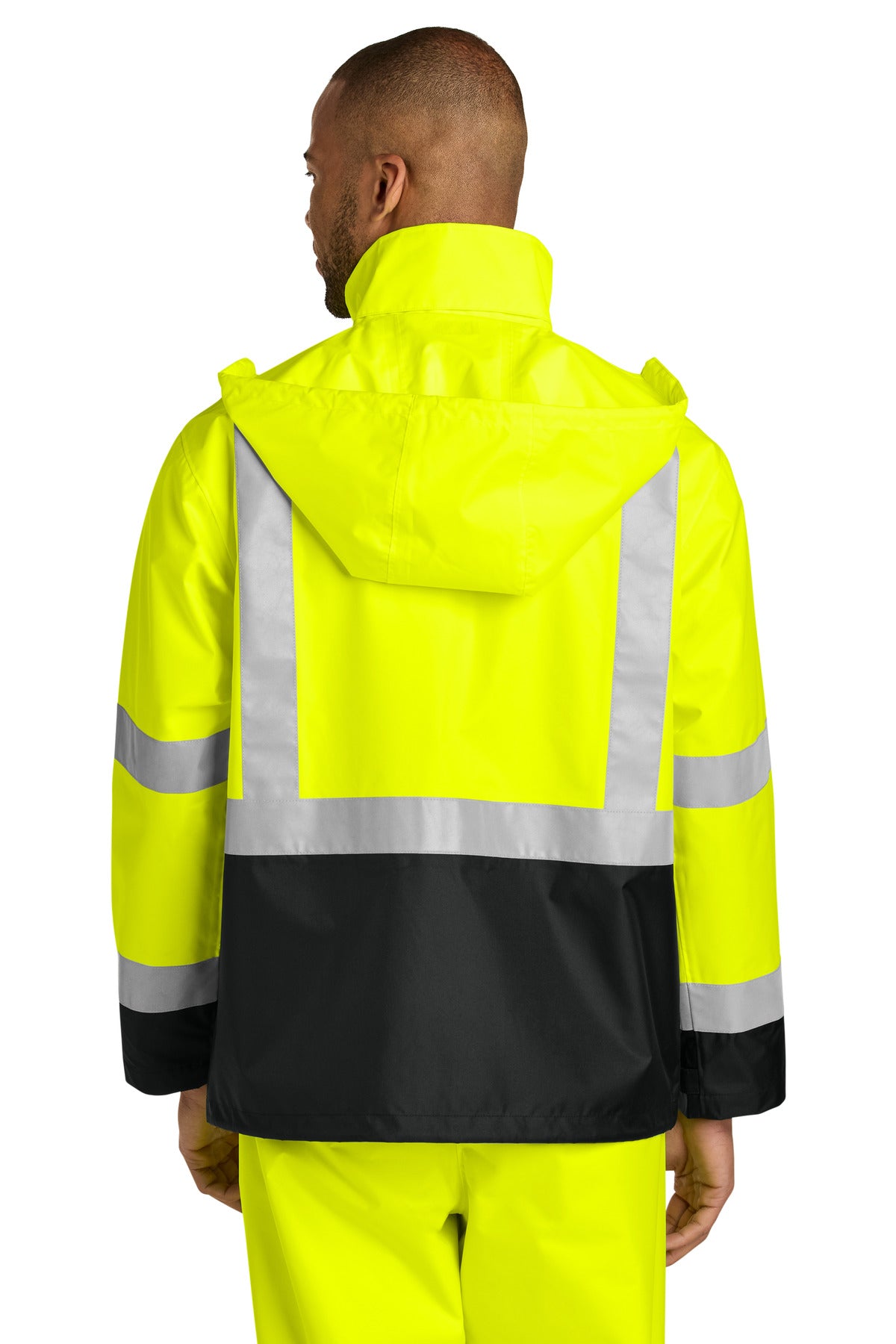 CornerStone ANSI 107 Class 3 Rain Jacket - Safety Yellow/ Black