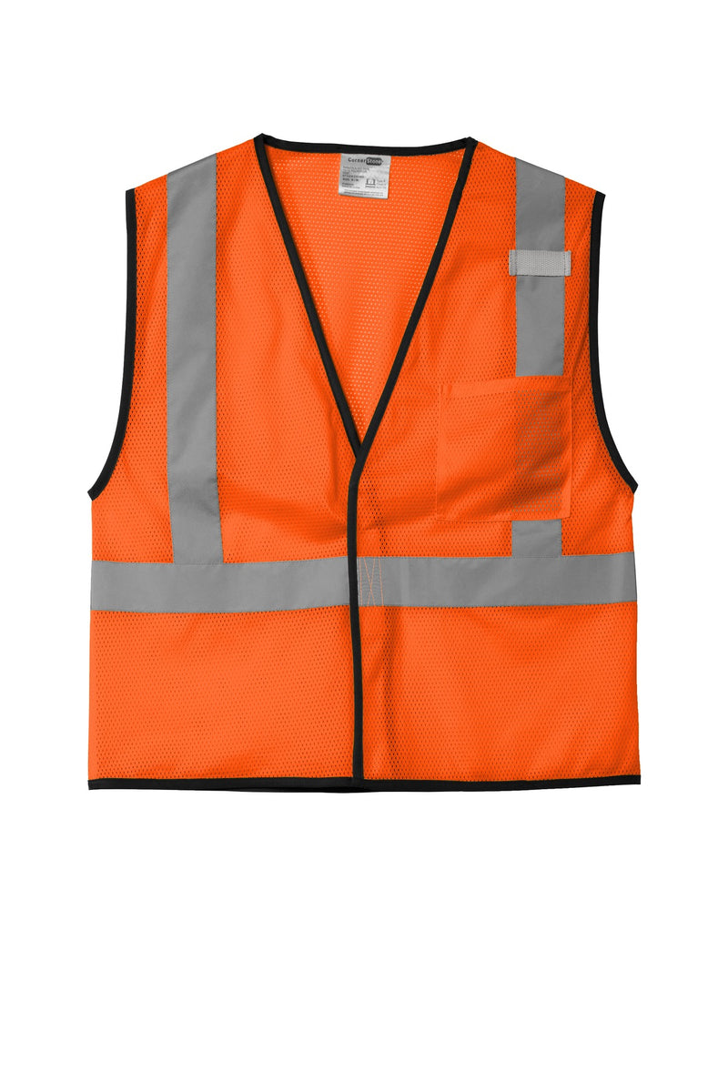 CornerStone  ANSI 107 Class 2 Economy Mesh One-Pocket Vest - Safety Orange