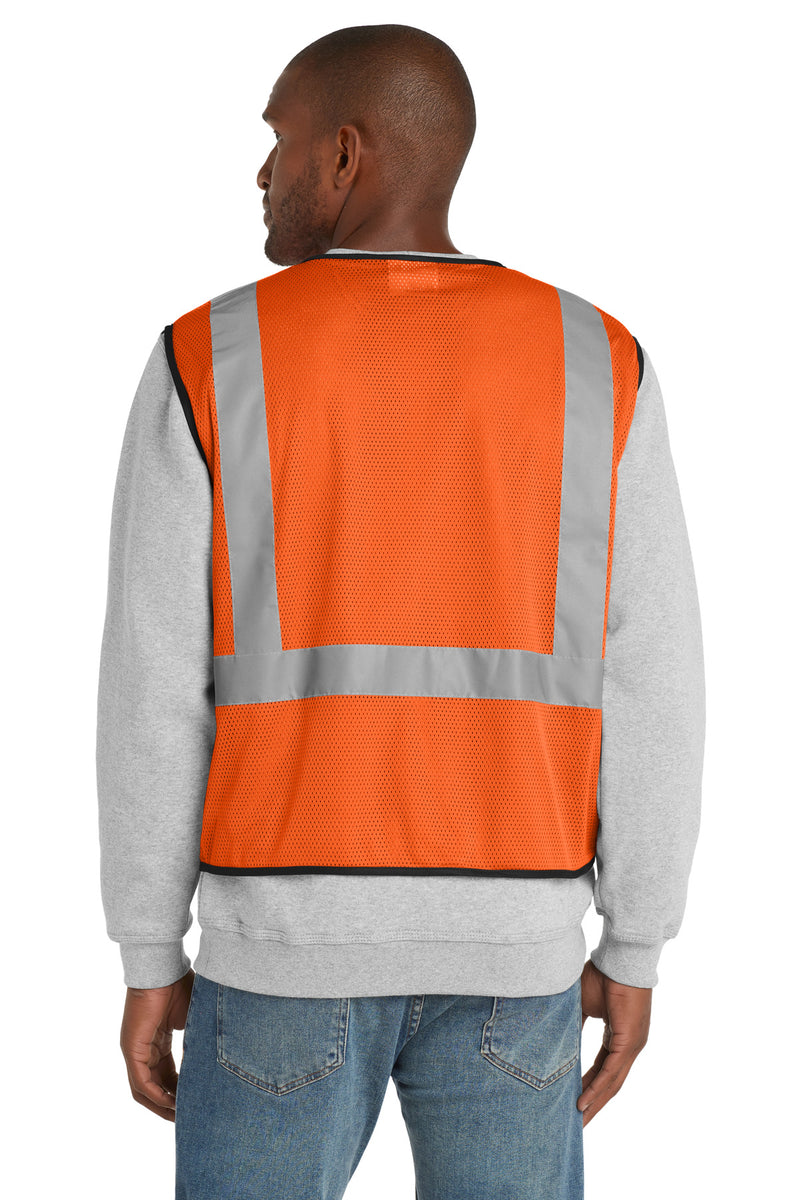 CornerStone  ANSI 107 Class 2 Economy Mesh One-Pocket Vest - Safety Orange