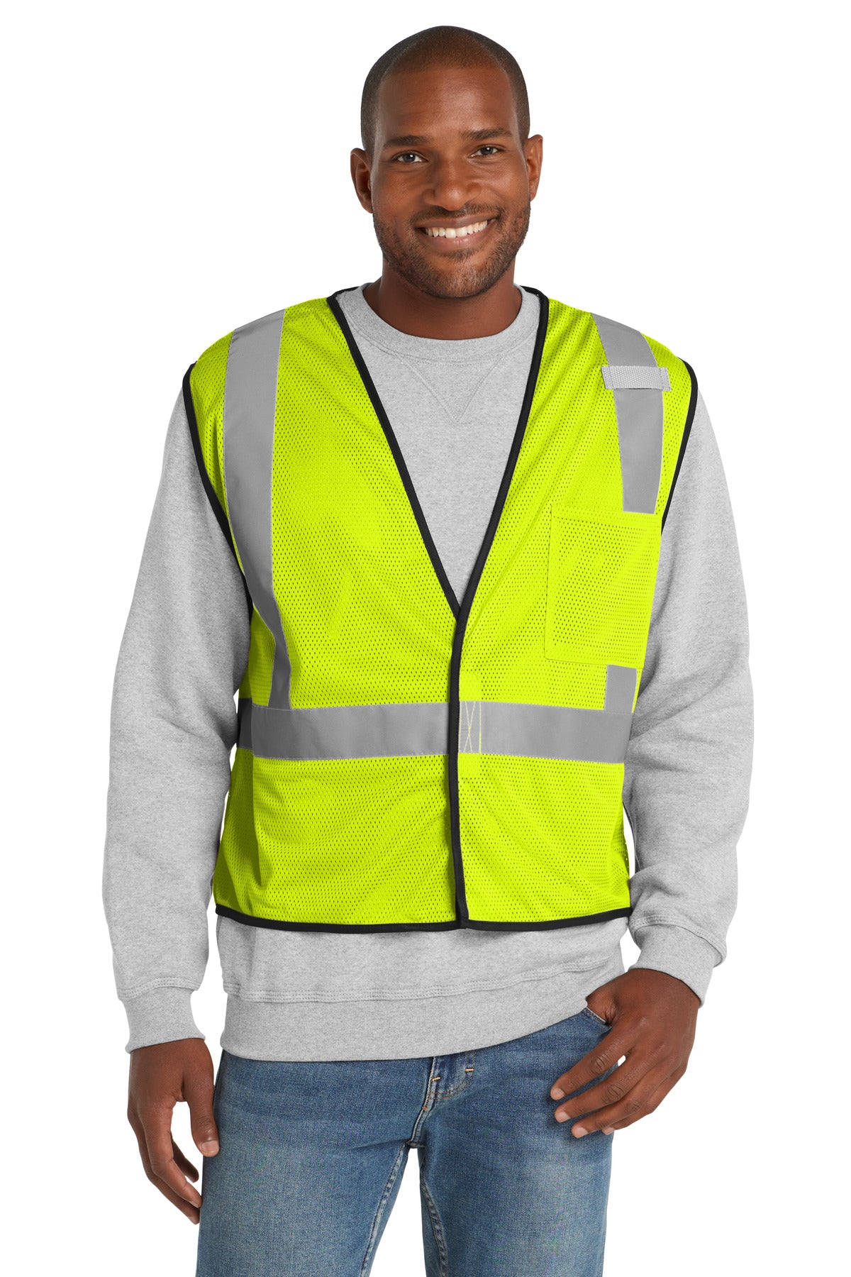 CornerStone  ANSI 107 Class 2 Economy Mesh One-Pocket Vest - Safety Yellow