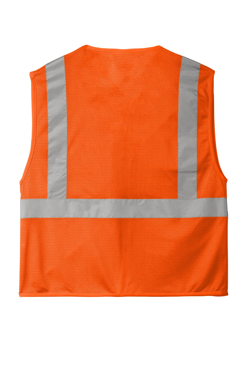 CornerStone  ANSI 107 Class 2 Economy Mesh Zippered Vest - Safety Orange