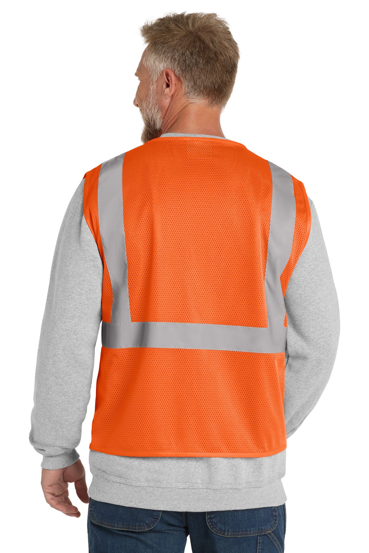 CornerStone  ANSI 107 Class 2 Economy Mesh Zippered Vest - Safety Orange