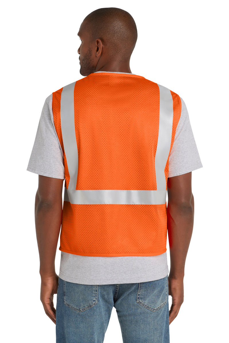 CornerStone  ANSI 107 Class 2 Mesh Zippered Vest - Safety Orange