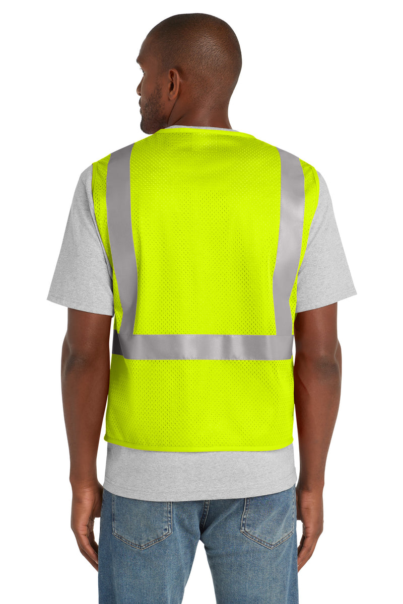 CornerStone  ANSI 107 Class 2 Mesh Zippered Vest - Safety Yellow