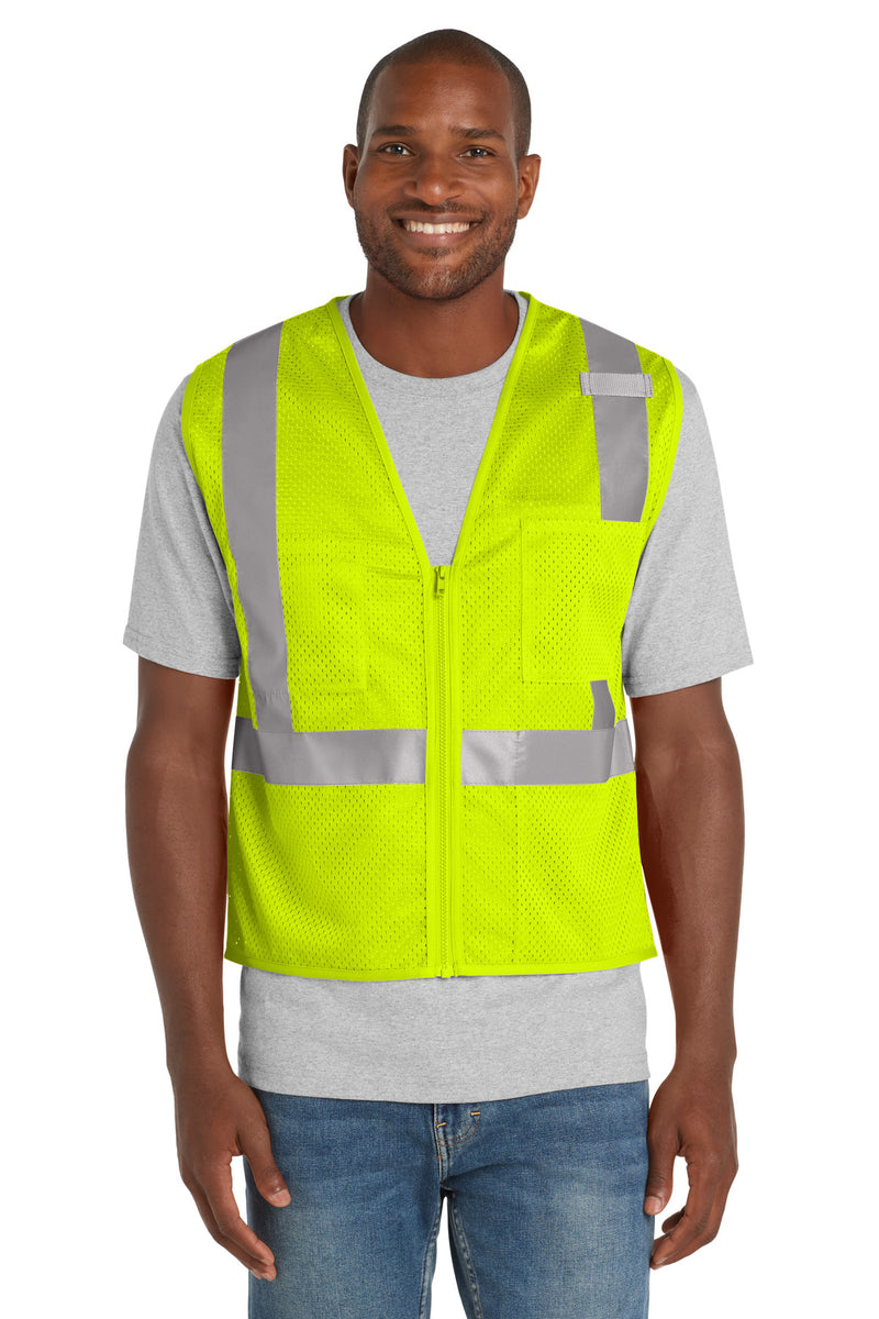 CornerStone  ANSI 107 Class 2 Mesh Zippered Vest - Safety Yellow