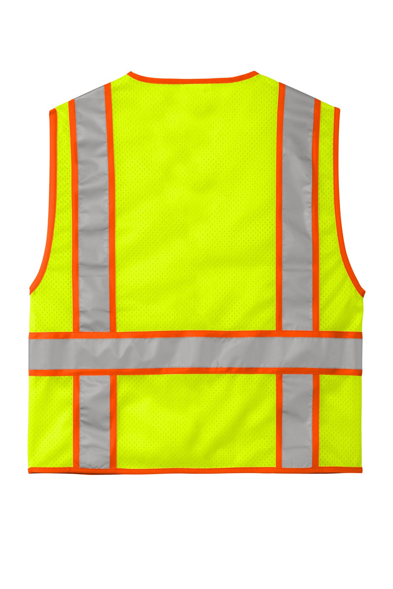 CornerStone  ANSI 107 Class 2 Mesh Zippered Two-Tone Vest - Safety Yellow