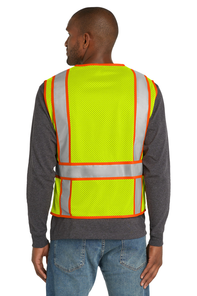 CornerStone  ANSI 107 Class 2 Mesh Zippered Two-Tone Vest - Safety Yellow