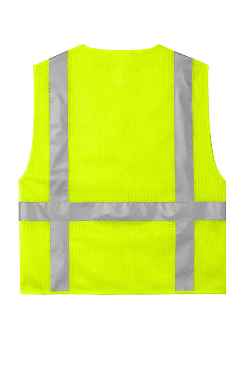 CornerStone  ANSI 107 Class 2 Mesh Six-Pocket Zippered Vest - Safety Yellow