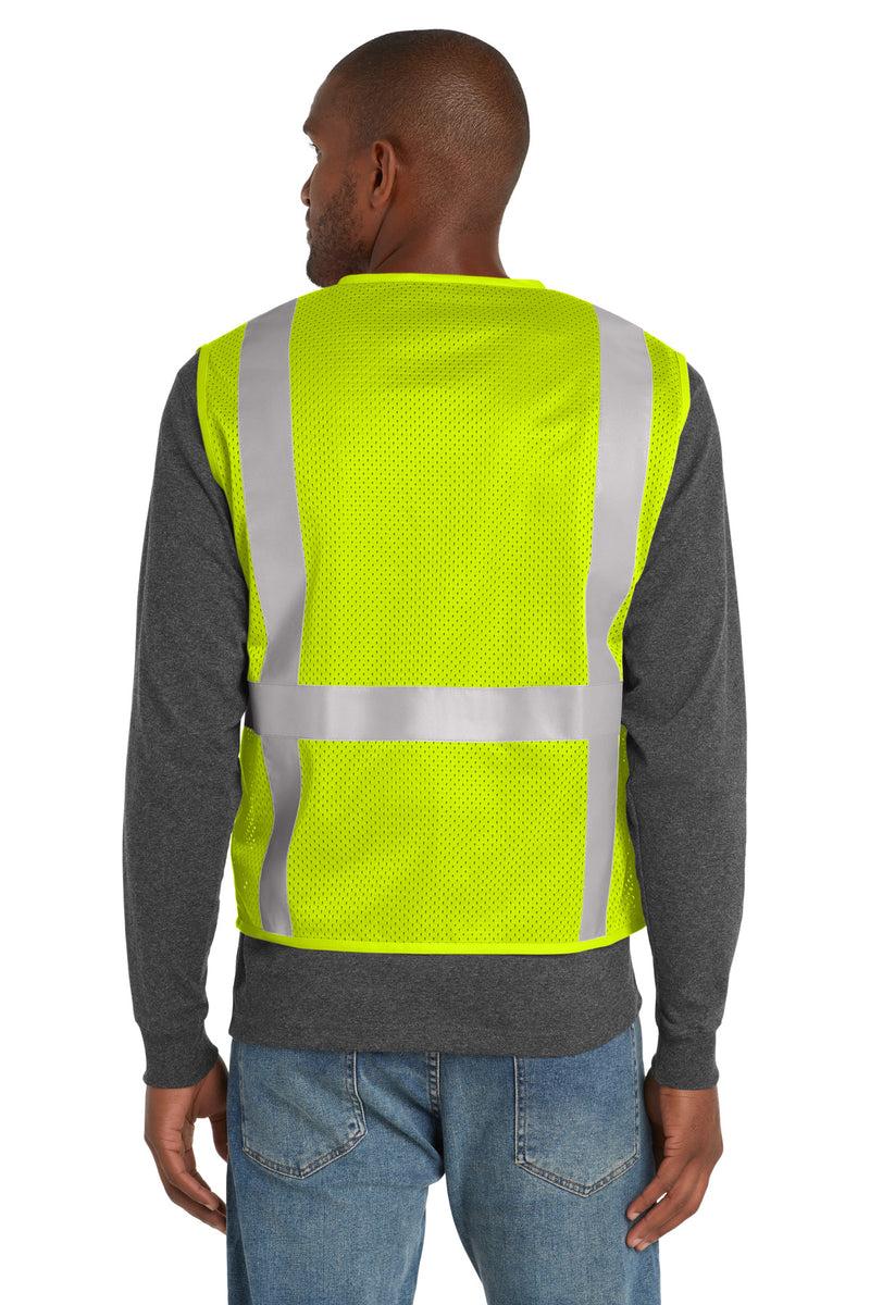 CornerStone  ANSI 107 Class 2 Mesh Six-Pocket Zippered Vest - Safety Yellow