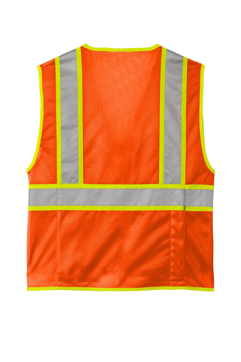 CornerStone  ANSI 107 Class 2 Surveyor Zippered Two-Tone Vest - Safety Orange