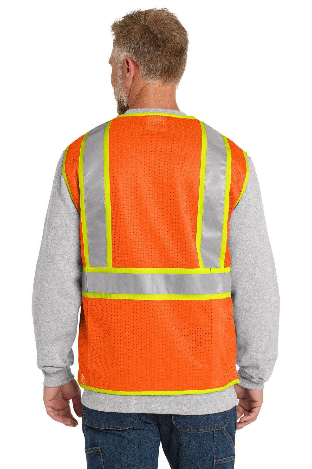 CornerStone  ANSI 107 Class 2 Surveyor Zippered Two-Tone Vest - Safety Orange