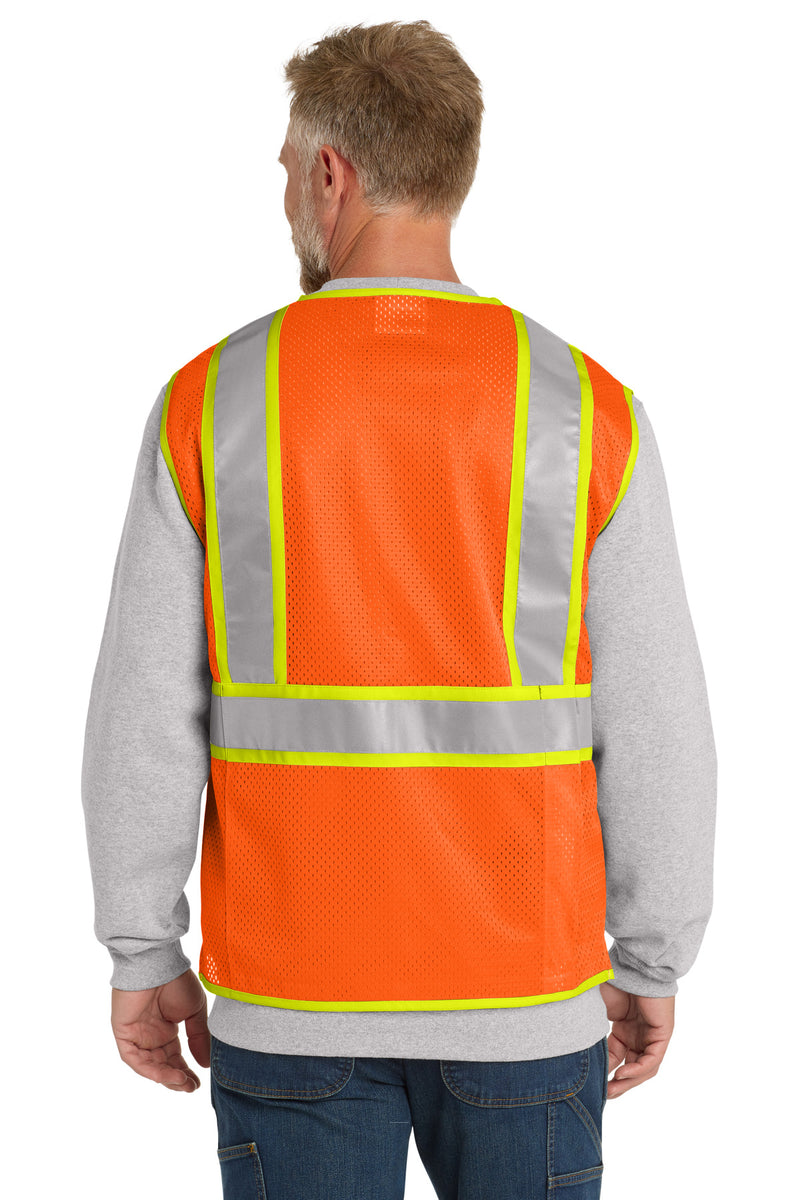 CornerStone  ANSI 107 Class 2 Surveyor Zippered Two-Tone Vest - Safety Orange