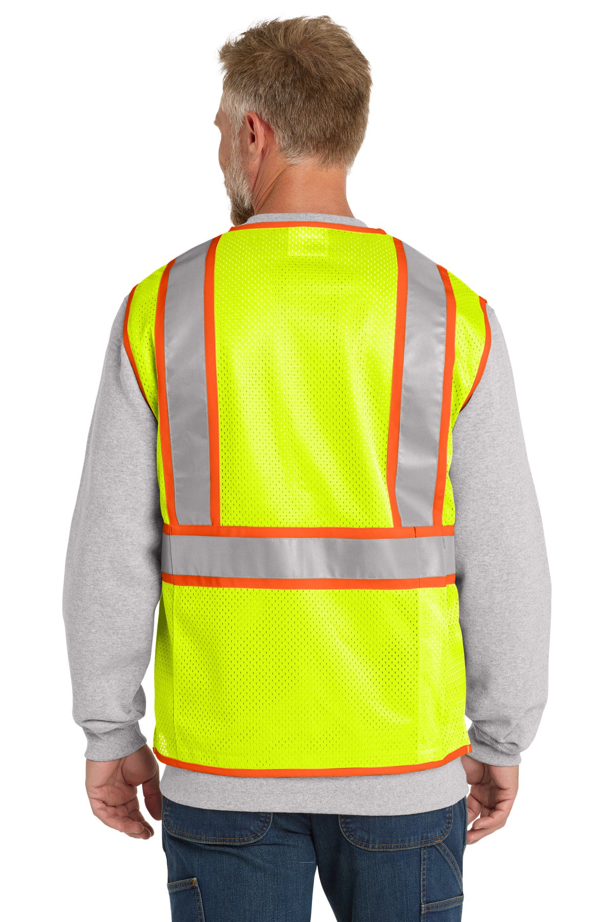 CornerStone  ANSI 107 Class 2 Surveyor Zippered Two-Tone Vest - Safety Yellow