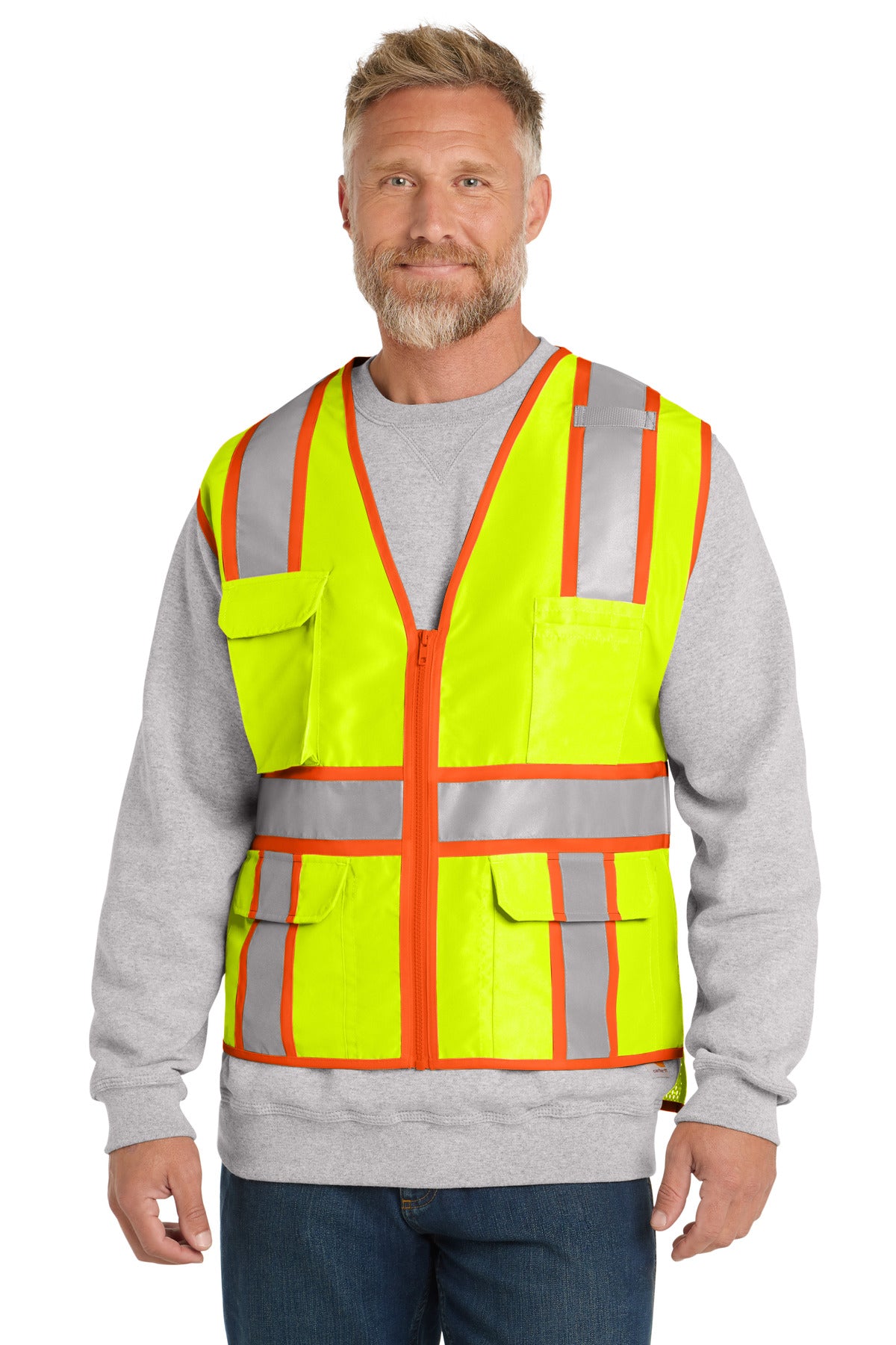 CornerStone  ANSI 107 Class 2 Surveyor Zippered Two-Tone Vest - Safety Yellow