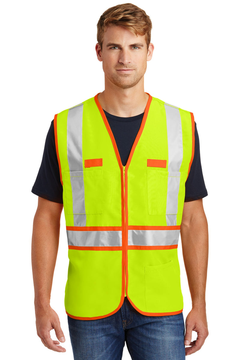 CornerStone - ANSI 107 Class 2 Dual-Color Safety Vest - Safety Yellow/ Safety Orange