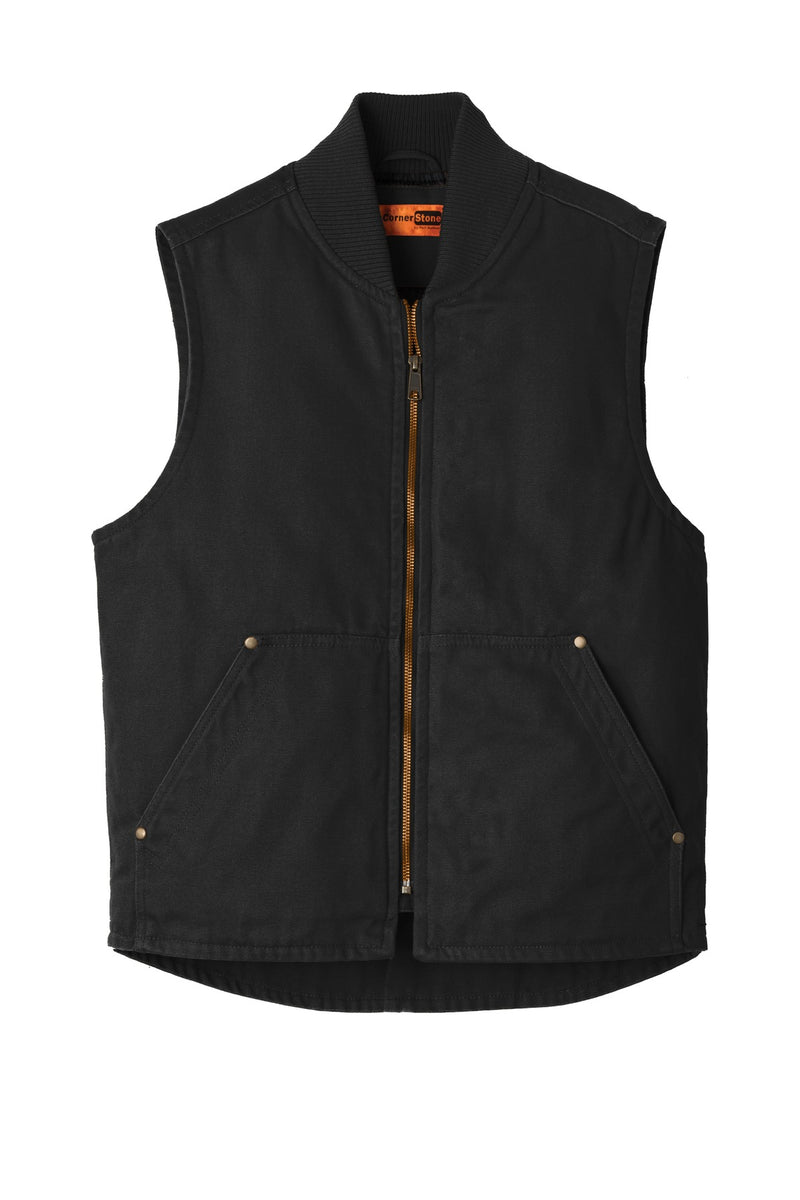 CornerStone Washed Duck Cloth Vest - Black